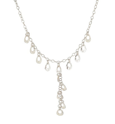 Collar Gotas Colgantes Plata
